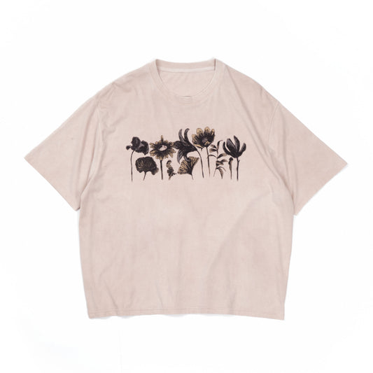 oversized organic cotton printed t-shirt in ecru