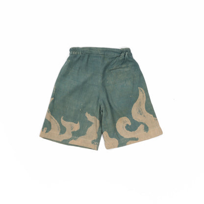 Printed unisex shorts in Forest green